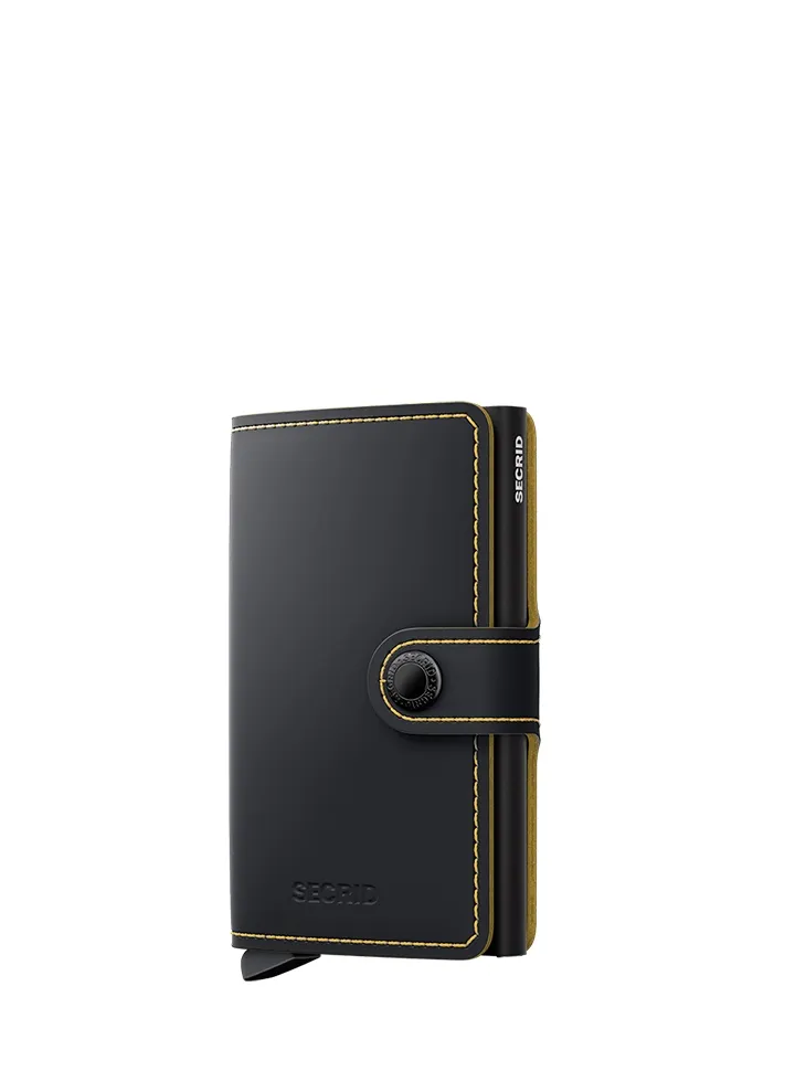 Tarjetero metálico Secrid _tarjetero_miniwallet_mate_black-ochre con diseño compacto