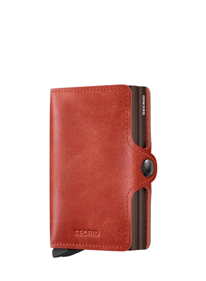 Tarjetero metálico Secrid _tarjetero_twinwallet_vintage_orange con diseño compacto