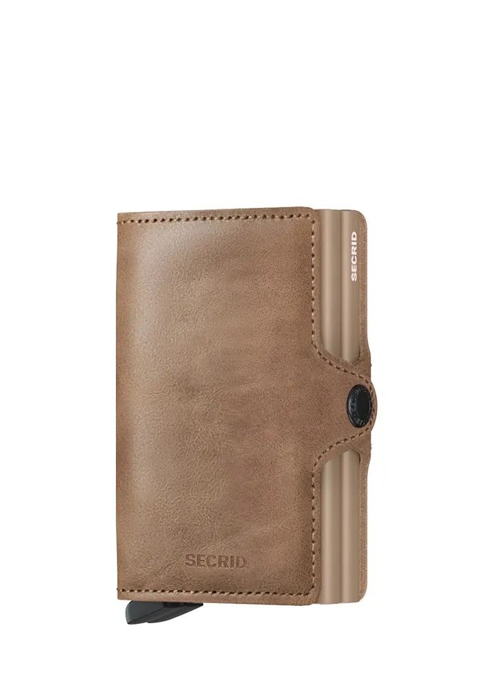 Tarjetero metálico Secrid _tarjetero_twinwallet_vintage_taupe con diseño compacto